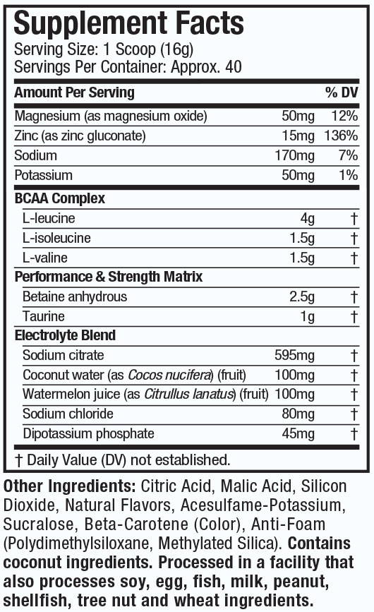 Supplement Facts: Amino Build - Tropical Twist