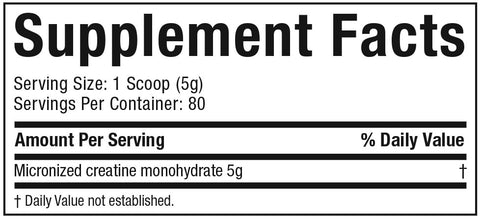 Supplement Facts: Platinum 100% Creatine - Unflavored