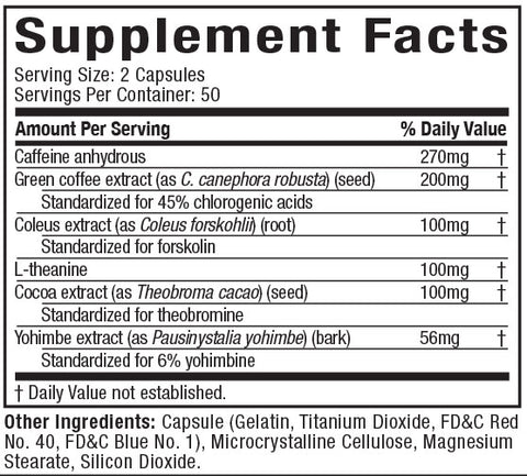 Supplement Facts: Hydroxycut Hardcore Elite - 100 Rapid-Release Thermo Caps